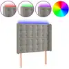 Image de vidaXL Tête de lit LED gris clair 93x16x118/128 cm velours