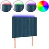 Image de vidaXL Tête de lit LED bleu foncé 93x16x118/128 cm velours