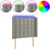 Image de vidaXL Tête de lit LED gris clair 103x16x118/128 cm velours
