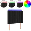 Image de vidaXL Tête de lit LED noir 103x16x118/128 cm velours