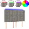 Image de vidaXL Tête de lit LED gris clair 147x16x118/128 cm velours