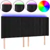 Image de vidaXL Tête de lit LED noir 163x16x118/128 cm velours