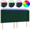 Image de vidaXL Tête de lit LED vert foncé 163x16x118/128 cm velours