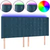 Image de vidaXL Tête de lit LED bleu foncé 163x16x118/128 cm velours