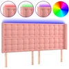 Image de vidaXL Tête de lit LED rose 163x16x118/128 cm velours