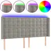 Image de vidaXL Tête de lit LED gris clair 183x16x118/128 cm velours