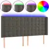 Image de vidaXL Tête de lit LED gris foncé 183x16x118/128 cm velours