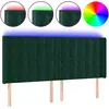 Image de vidaXL Tête de lit LED vert foncé 183x16x118/128 cm velours