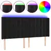 Image de vidaXL Tête de lit LED noir 203x16x118/128 cm velours