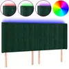 Image de vidaXL Tête de lit LED vert foncé 203x16x118/128 cm velours