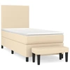 Image de vidaXL Lit boxspring avec matelas Crème 80x200 cm Tissu