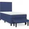 Image de vidaXL Lit boxspring avec matelas bleu 90x200 cm Tissu