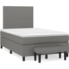 Image de vidaXL Lit boxspring avec matelas gris foncé 120x200 cm Tissu