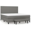 Image de vidaXL Lit boxspring avec matelas gris foncé 160x200 cm Tissu