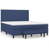 Image de vidaXL Lit boxspring avec matelas bleu 160x200 cm Tissu