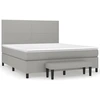 Image de vidaXL Lit boxspring avec matelas gris clair 180x200 cm Tissu