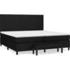 Image de vidaXL Lit boxspring avec matelas noir 200x200 cm tissu