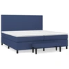 Image de vidaXL Lit boxspring avec matelas bleu 200x200 cm Tissu