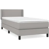 Image de vidaXL Lit boxspring avec matelas gris clair 80x200 cm Tissu