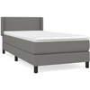 Image de vidaXL Lit boxspring avec matelas gris foncé 80x200 cm Tissu