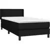 Image de vidaXL Lit boxspring avec matelas noir 80x200 cm tissu