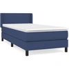 Image de vidaXL Lit boxspring avec matelas bleu 80x200 cm Tissu