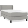 Image de vidaXL Lit boxspring avec matelas gris clair 90x190 cm Tissu