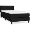 Image de vidaXL Lit boxspring avec matelas noir 90x190 cm Tissu
