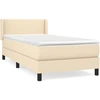 Image de vidaXL Lit boxspring avec matelas Crème 90x200 cm Tissu