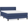 Image de vidaXL Lit boxspring avec matelas bleu 140x200 cm Tissu