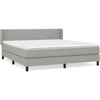Image de vidaXL Lit boxspring avec matelas gris clair 180x200 cm Tissu