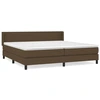 Image de vidaXL Lit boxspring avec matelas brun foncé 200x200 cm Tissu