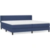 Image de vidaXL Lit boxspring avec matelas bleu 200x200 cm Tissu