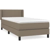 Image de vidaXL Lit boxspring avec matelas Taupe 90x190 cm Tissu