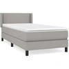 Image de vidaXL Lit boxspring avec matelas gris clair 90x200 cm Tissu