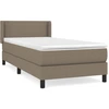 Image de vidaXL Lit boxspring avec matelas Taupe 90x200 cm Tissu