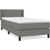 Image de vidaXL Lit boxspring avec matelas gris foncé 100x200 cm Tissu