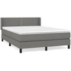 Image de vidaXL Lit boxspring avec matelas gris foncé 140x200 cm Tissu