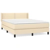 Image de vidaXL Lit boxspring avec matelas Crème 140x200 cm Tissu