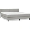 Image de vidaXL Lit boxspring avec matelas gris clair 180x200 cm Tissu