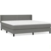 Image de vidaXL Lit boxspring avec matelas gris foncé 180x200 cm Tissu