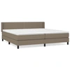 Image de vidaXL Lit boxspring avec matelas Taupe 200x200 cm Tissu