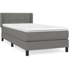 Image de vidaXL Lit boxspring avec matelas gris foncé 80x200 cm Tissu