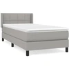 Image de vidaXL Lit boxspring avec matelas gris clair 90x190 cm Tissu