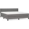 Image de vidaXL Lit boxspring avec matelas gris foncé 160x200 cm Tissu