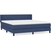 Image de vidaXL Lit boxspring avec matelas bleu 160x200 cm Tissu
