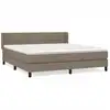 Image de vidaXL Lit boxspring avec matelas Taupe 180x200 cm Tissu