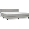 Image de vidaXL Lit boxspring avec matelas gris clair 200x200 cm Tissu