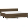 Image de vidaXL Lit boxspring avec matelas brun foncé 200x200 cm Tissu