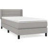 Image de vidaXL Lit boxspring avec matelas gris clair 80x200 cm Tissu